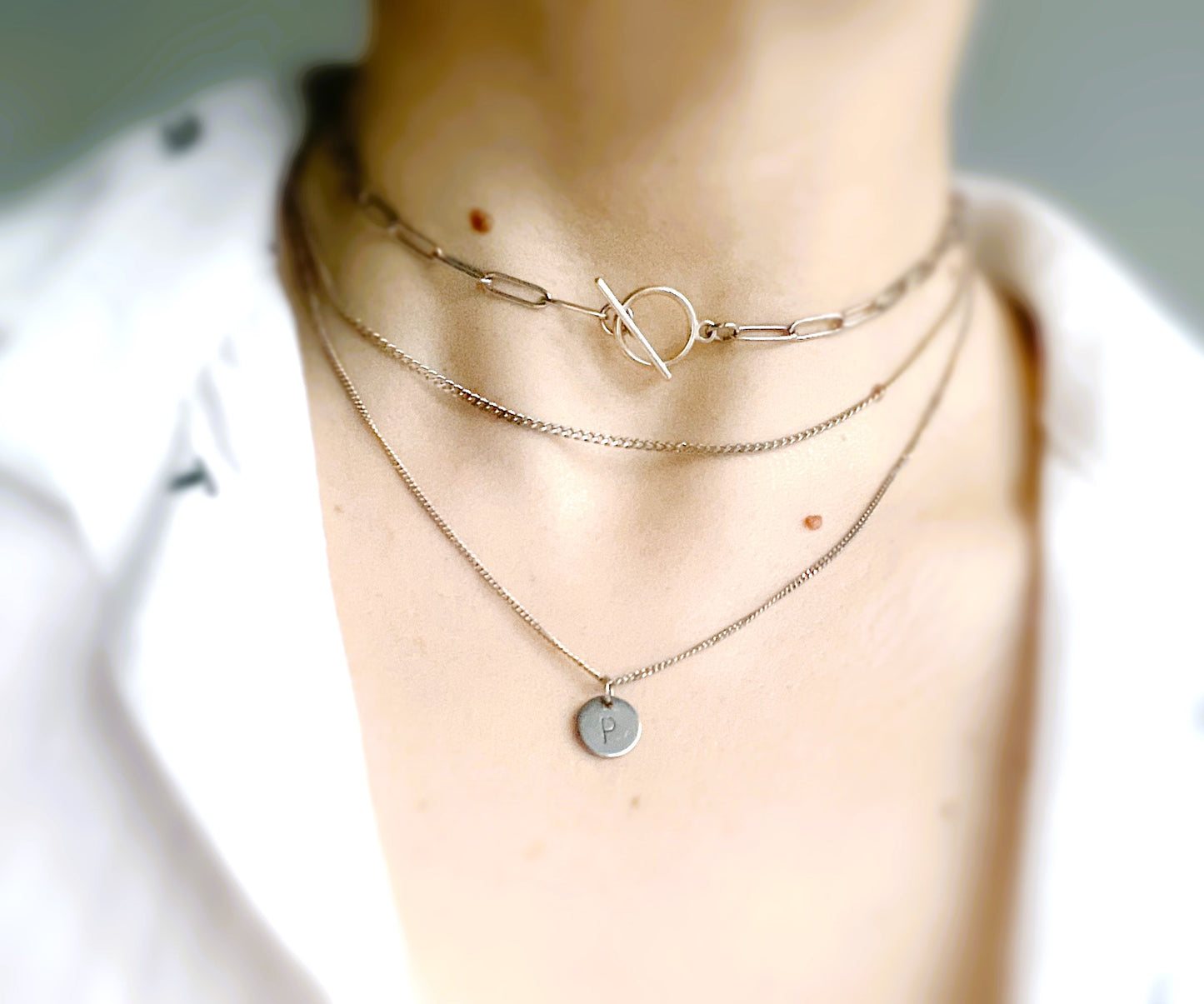 Initial Necklace Stack - Silver