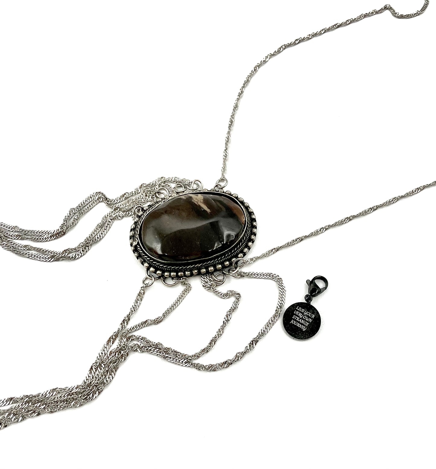 'Strange' Necklace With Jasper - Silver