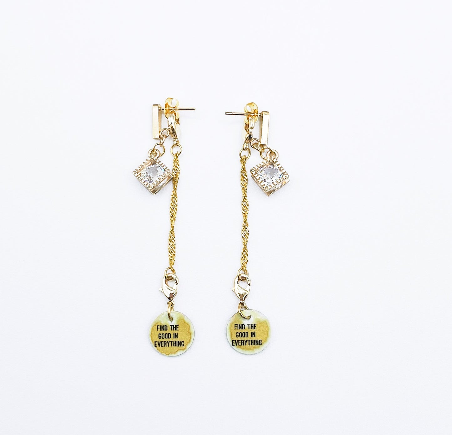 'The Good' Earrings With CZ Crystals - Gold