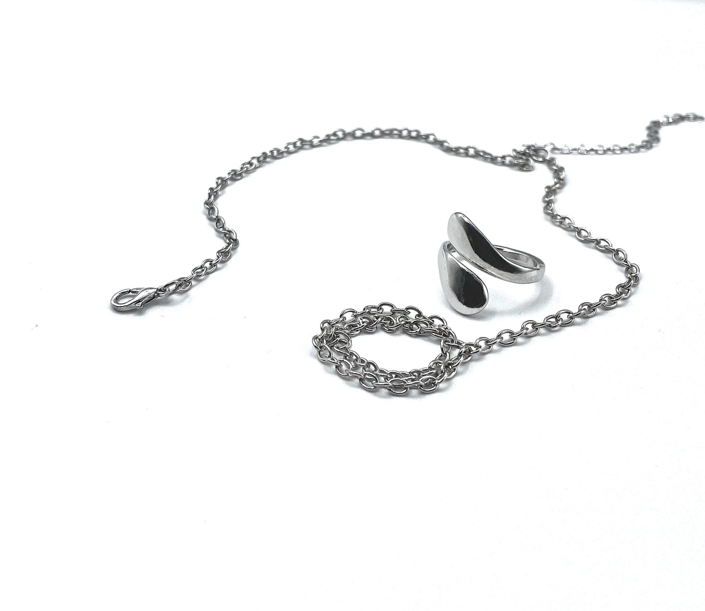'Weird And Wonderful' Ring/Bracelet Set - Silver