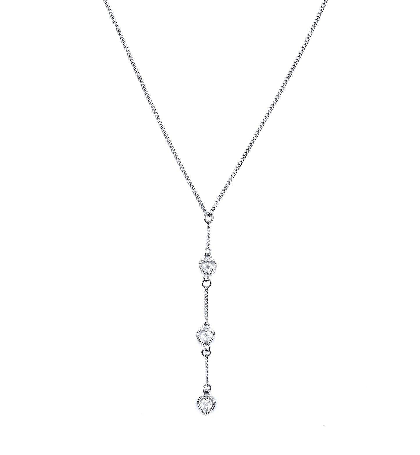 'Miracles' Necklace With CZ Crystals - Silver