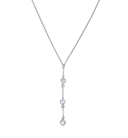 'Miracles' Necklace With CZ Crystals-Silver