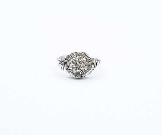 'Soul' Ring With CZ Crystals-Silver