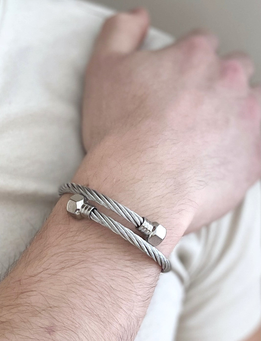 'When One Door Closes' Wrap Bracelet + Keyring Set - Silver